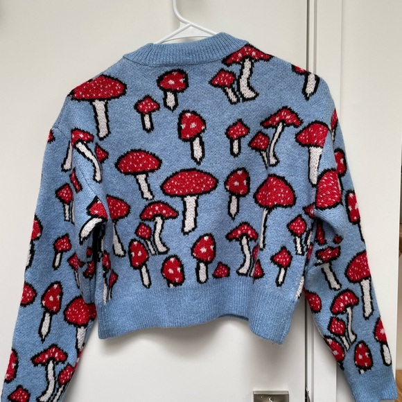 NWT  ZARA Women Mushroom Toadstool Cropped Sweater XS - Picture 2 of 5
